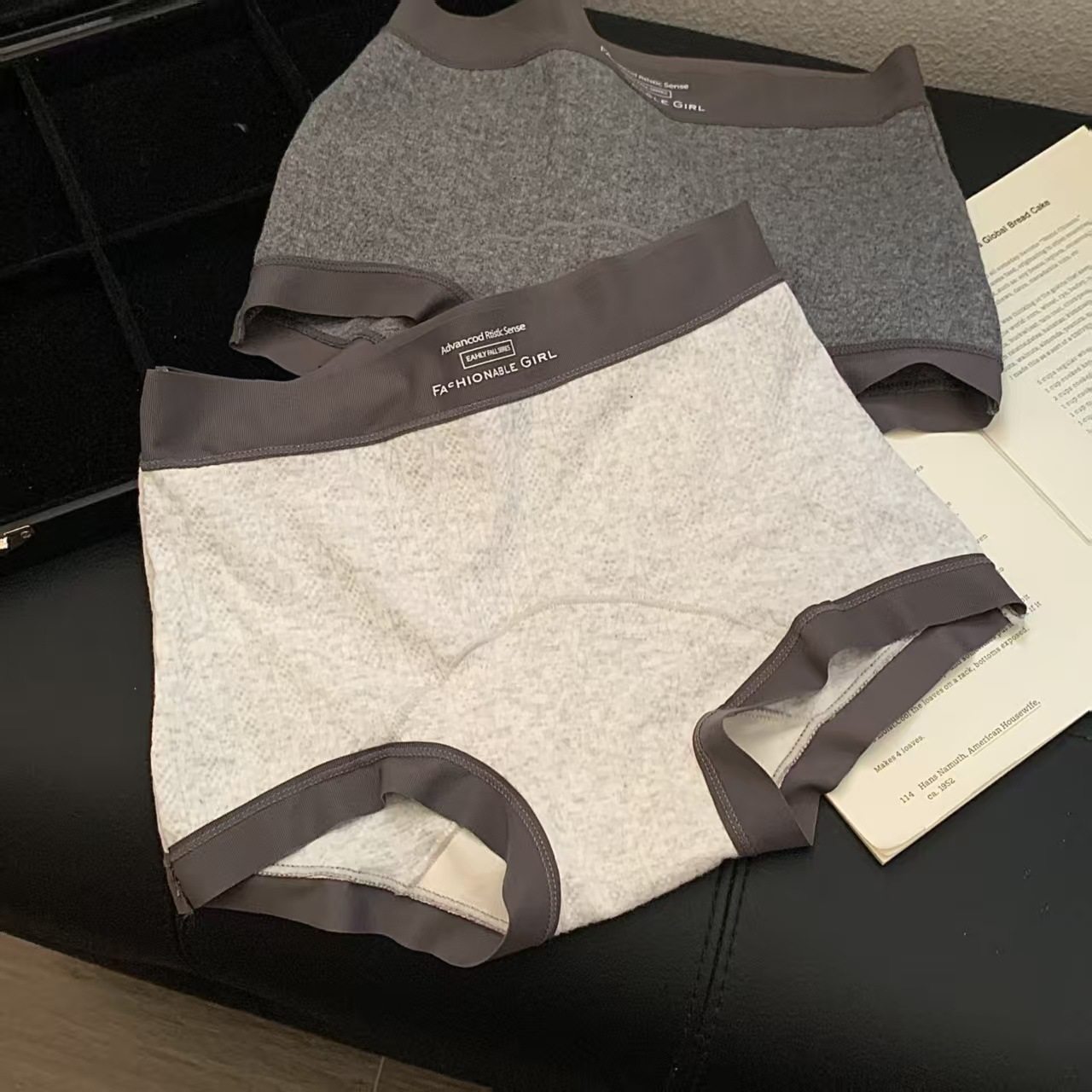 10a软糯格雷灰系纯棉内裤女士中腰全包臀无痕平角全棉内裤女,女士内衣/男士内衣/家居服,男三角内裤,淘宝优惠券,粉丝福利购,淘宝优惠卷