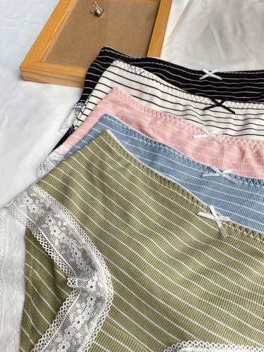 内裤女大码200斤条纹棉胖子加肥