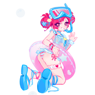 定金 布若cos潜水员喵斯快跑MuseDash泳装女分体可爱性感甜美套装