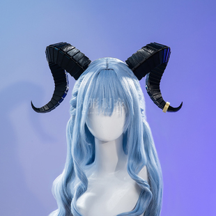 人形制衣cosplay配件明日方舟丰川祥子cos特调灰蓝假发道具角尾巴