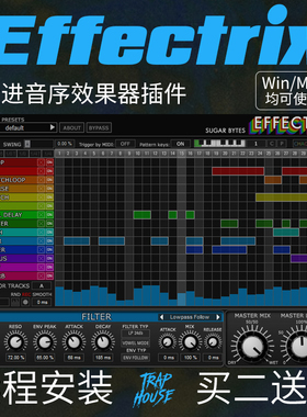 Effectrix 音序混音插件步进搓碟破碎效果器Vst后期软音源包安装