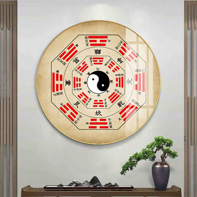 八卦图装饰画圆形易经周易先天五行道家太极阵玄关画风水镇宅挂画