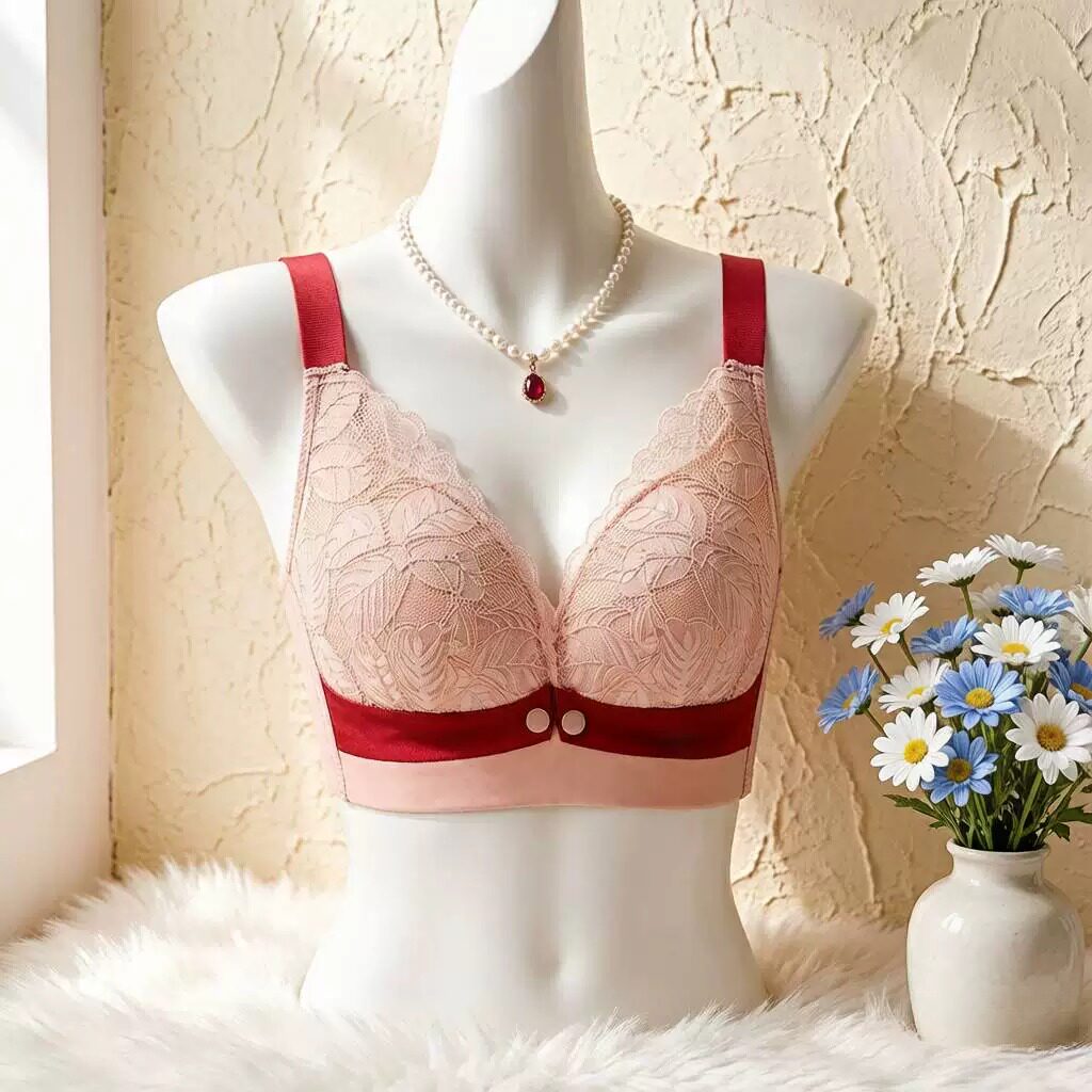 内衣女汕头哺乳内衣女薄款前开扣哺乳文胸