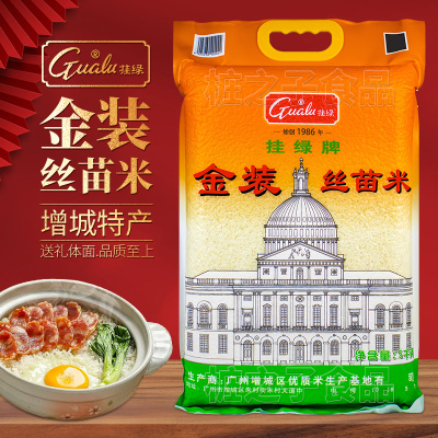 广州增城特产挂绿牌金装丝苗米5KG送礼煲仔饭炒蒸饭南方一级大米