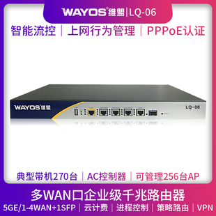 06多WAN口叠加智能QOS流控上网行为管理PPPOE认证AC控制器酒店wifi覆盖商用企业级千兆路由器 WAYOS维盟LQ