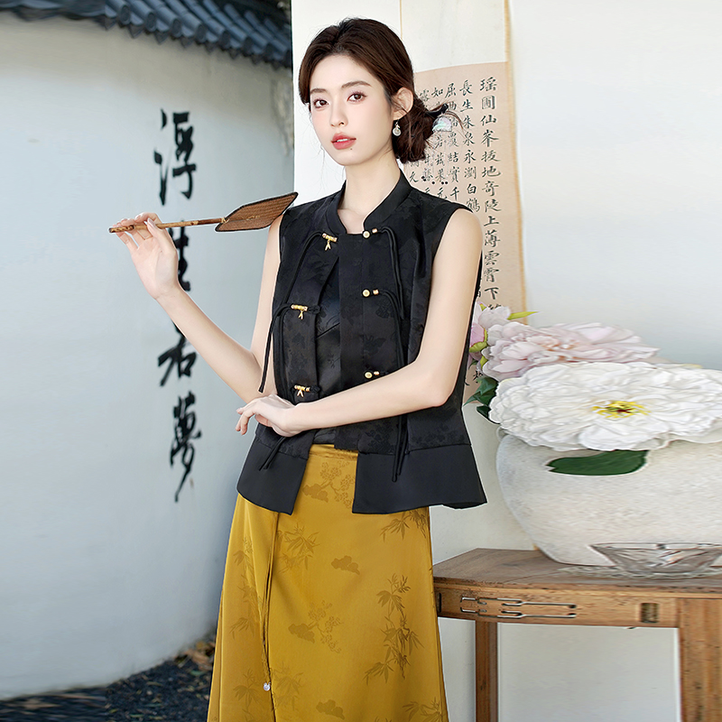 中国风两件套新中式马甲