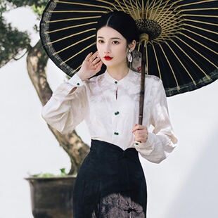 汉服女款唐装女中国风女装秋款复古改良旗袍轻国风上衣新中式套装