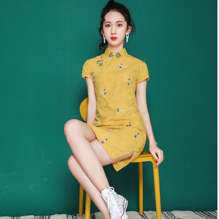 旗袍新款2025改良年轻款少女国风女装小个子女夏日常新中式连衣裙