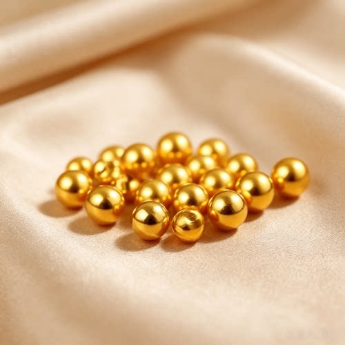 鑫大师黄金足金999黄金[B]转运珠小金珠散珠串珠光面3D硬金路路通