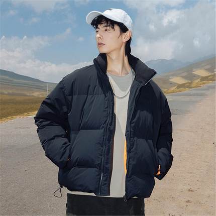 APOPHENIAN90白鸭绒羽绒服高街潮牌轻薄外套短款面包服男款黑色