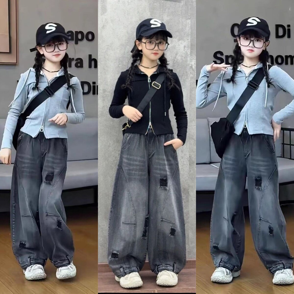 女童春秋韩版开衫休闲套装新款洋气儿童阔腿裤女孩百搭宽松学生潮