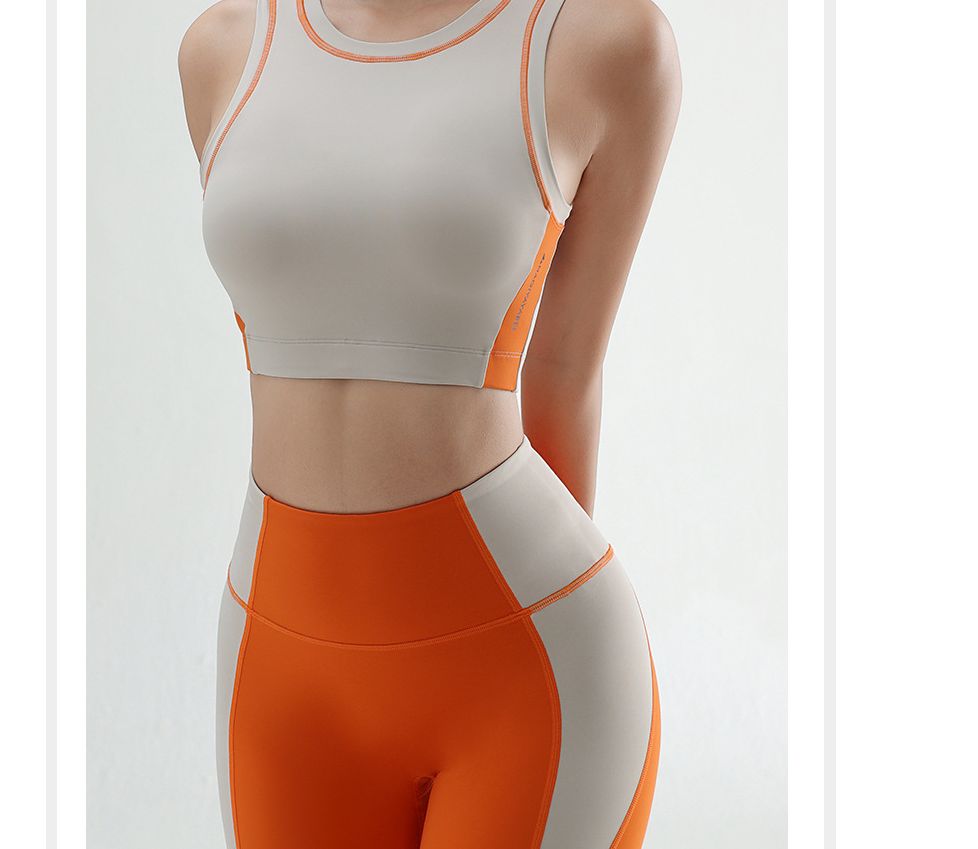 收副乳运动文胸九分裤修身弹性大码健身背心式锻炼套装防震bra背