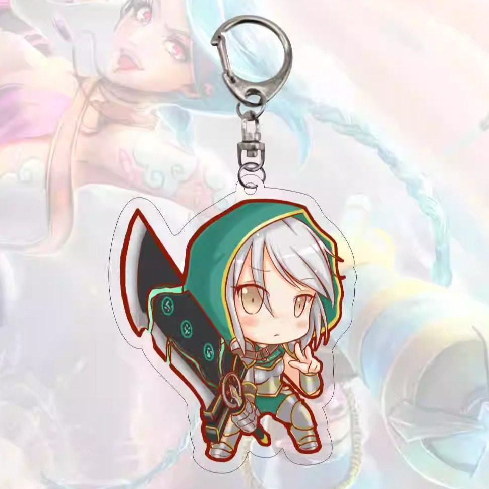 上新款刺客信条锐雯钥匙扣小挂件亚克力吊坠LOL英雄联盟游戏周边