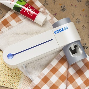 韩国牙刷消毒器自动挤牙膏器智能杀菌烘干壁挂式 电动牙杯置物架子
