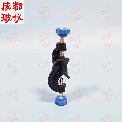 十字夹大号中号特大号双顶丝八字丝铸铁蓝色旋钮180度铁架台用