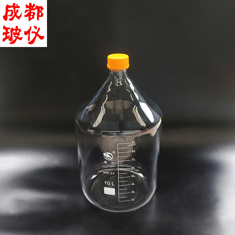 蜀牛试剂瓶 黄盖高硼硅丝口试剂瓶 10000ml 透明白色 相液螺口瓶