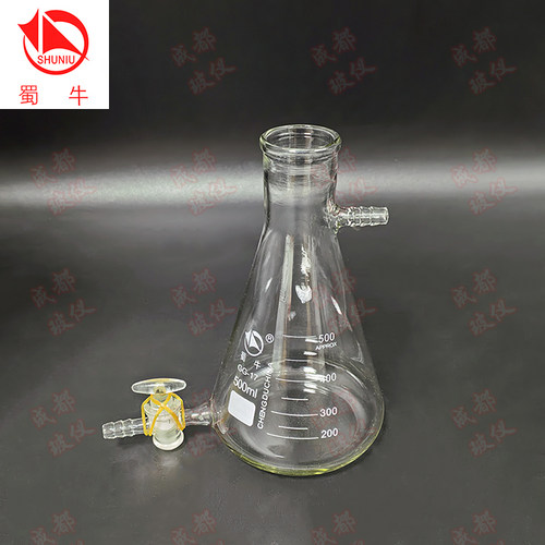 蜀牛具左下玻璃活塞+右上宝塔咀三角烧瓶 普口50ml~10000ml锥形瓶