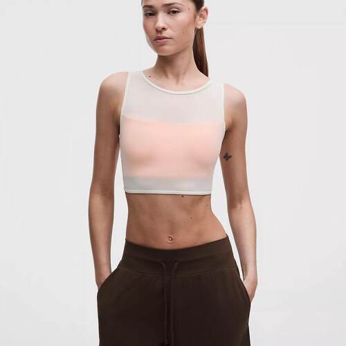 海外代购lululemon/露露乐蒙女士运动T恤透气轻量支撑网眼V领