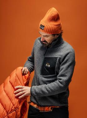 代购Lundhags隆哈Flok男士抓绒衣保暖防风透气户外上衣立领长袖