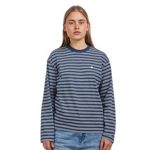 CARHARTT 卫衣 WIP女士宽松有机棉条纹长袖 T恤休闲百搭基础款