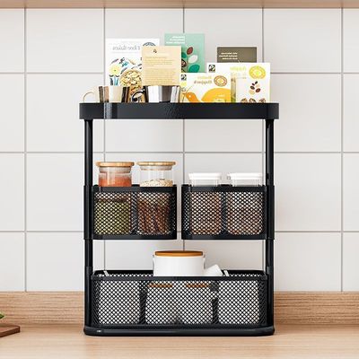 桌面置物架加高家用厨房调料架客厅卧室浴室台面化妆品旋转收纳架