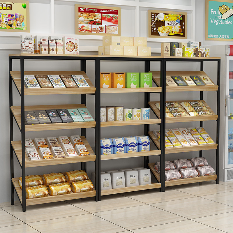 货架置物架展示柜斜面陈列蛋糕水果商场礼品鞋店中岛柜超市零食架