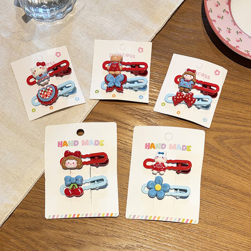 新款女童卡通刘海夹不伤发鸭嘴夹