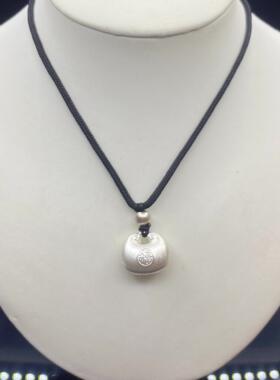 晶彩银足银999实心小胖福项链纯银小银坨毛衣链百搭女友宝宝吊坠