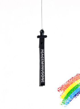 peaceminusonGD权潮志龙黑色字母刺绣装饰腰带挂绳饰品PMO