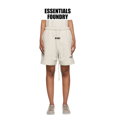 ESSENTIALS 短裤2022春夏美潮宽松男女情侣款烫印抓绒裤子 49
