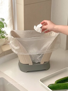 家用厨房台面垃圾桶创意客厅卧室折叠垃圾架无盖纸篓厨余收纳