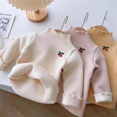 女童内搭保暖上衣2024冬季洋气加绒加厚打底衫冬装女宝宝长袖T恤