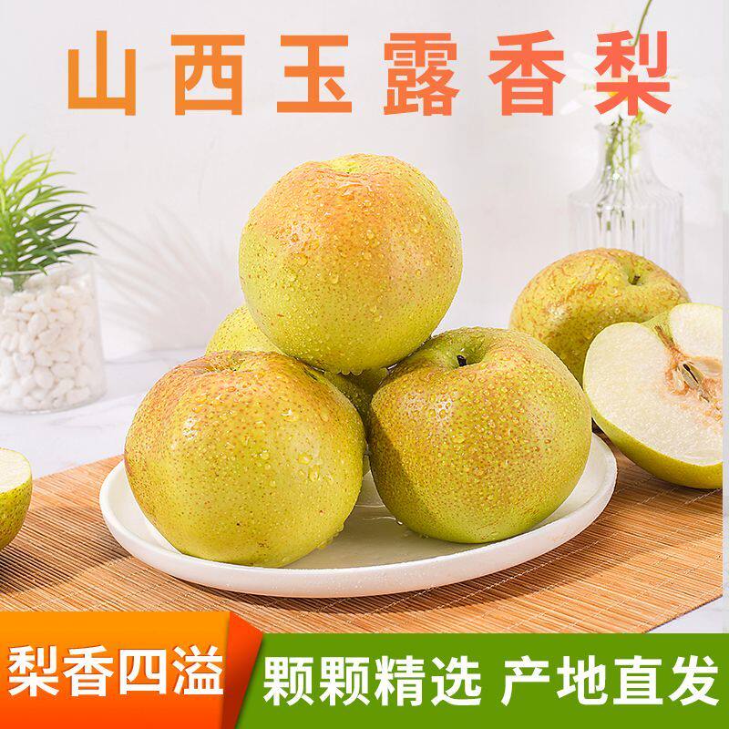 正宗山西玉露香梨薄皮脆甜当季孕妇新鲜现摘水果雨露香梨丹霞红梨