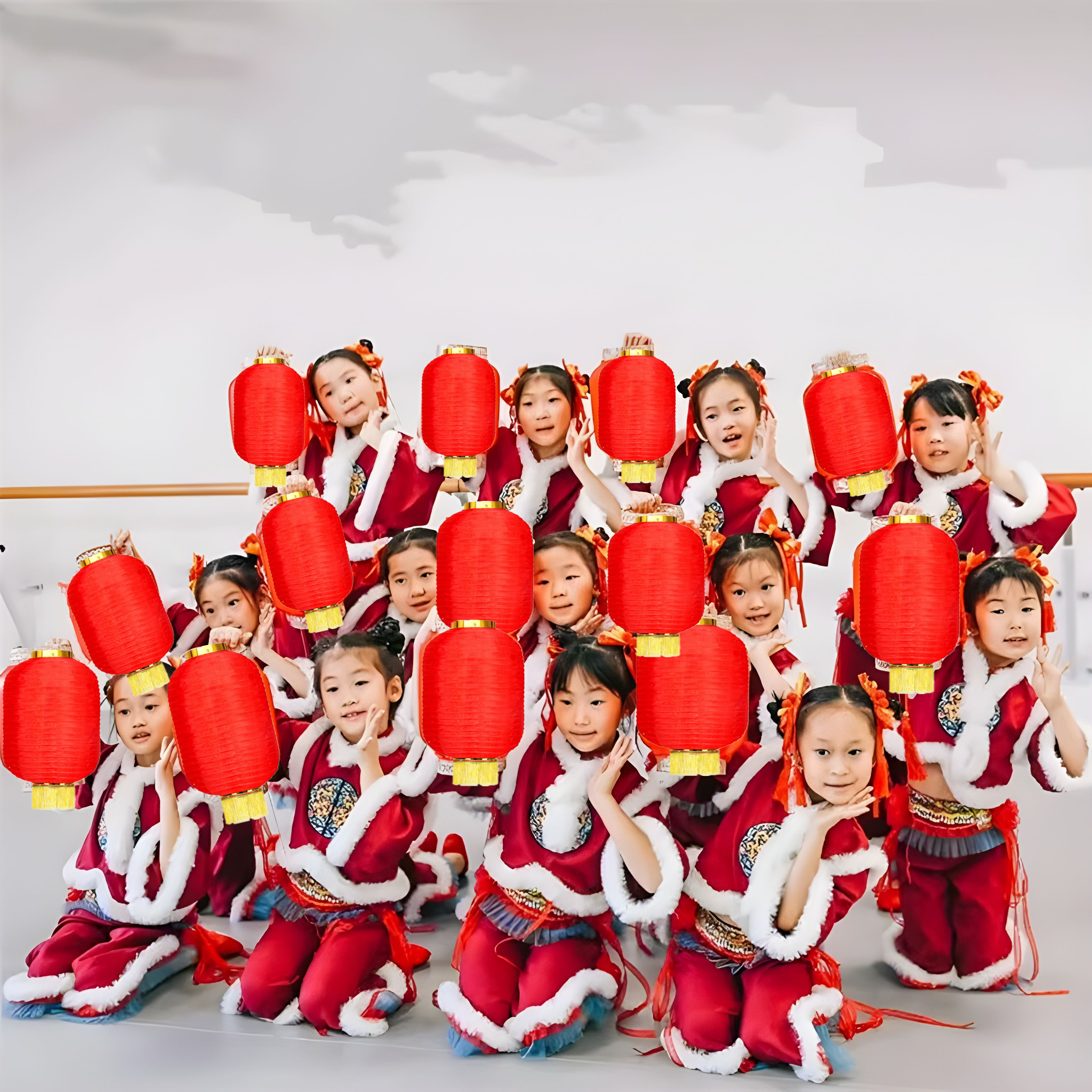 元旦儿童喜庆开门红演出服