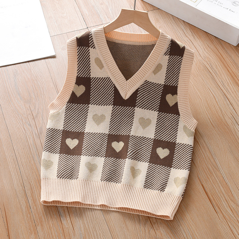 女童棉马甲针织衫学院风2025春装新款小童宝宝儿童背心外穿春秋季