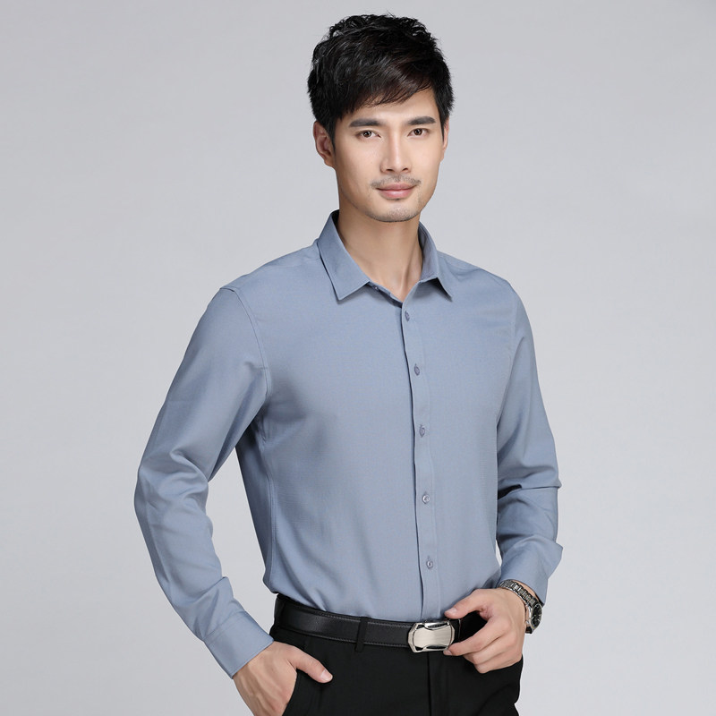 传棨方领长袖商务免烫衬衫