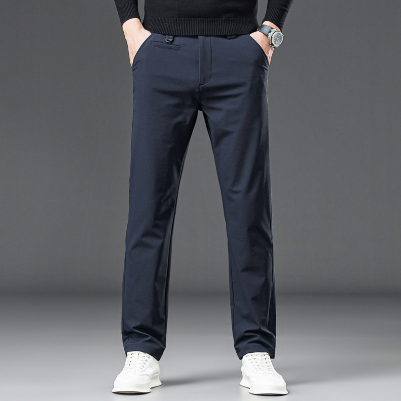 秋冬季高端直筒休闲裤男新款修身纯色百搭长裤子男