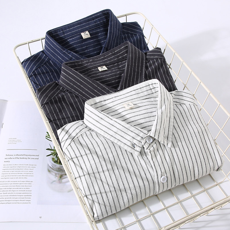 新款棉长袖衬衫男简约工装外搭潮流百搭宽松品质衬衣外套男