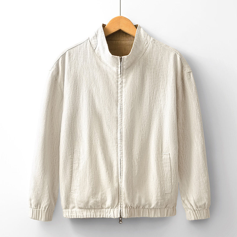 【双面穿棉麻】2025年新款男士棉麻夹克外套宽松休闲百搭复古外套