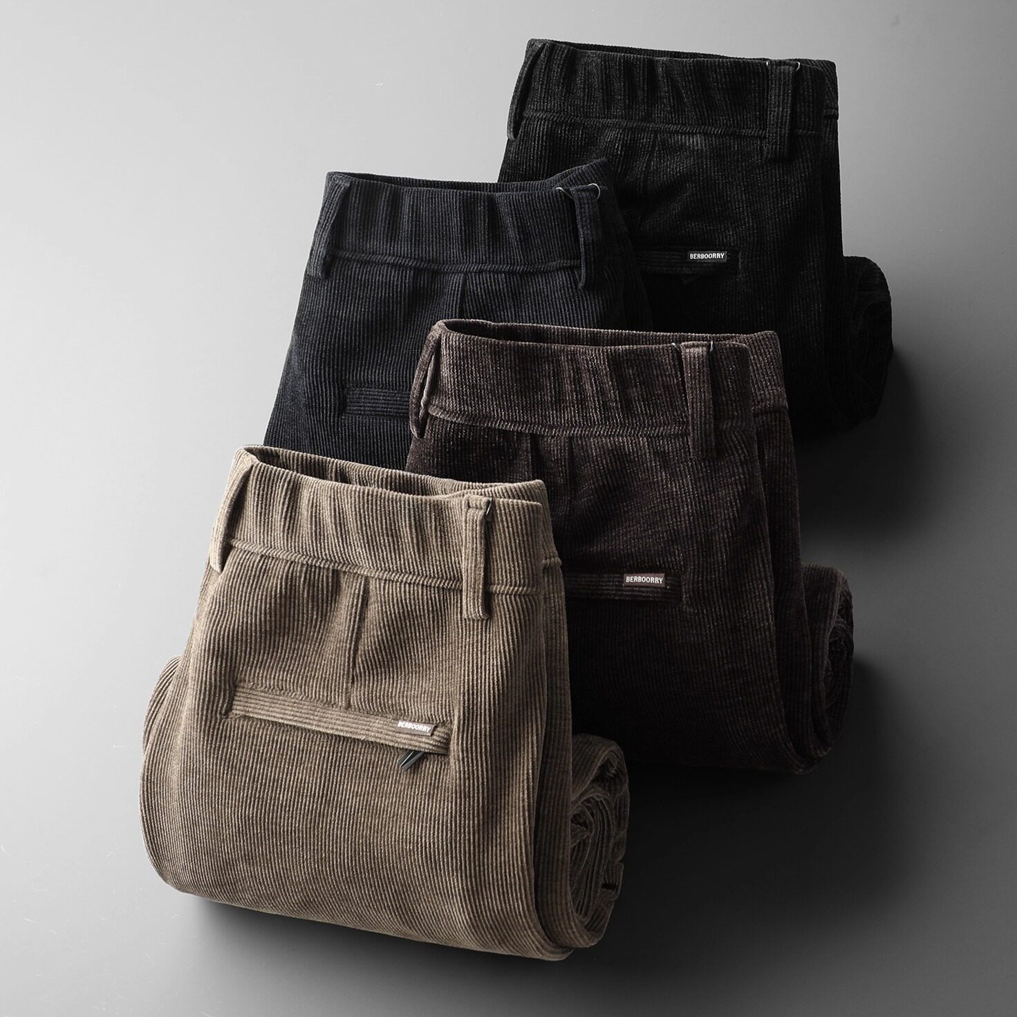 新款高端雪尼尔灯芯绒休闲裤男直筒宽松秋冬季加厚款保暖垂感长裤