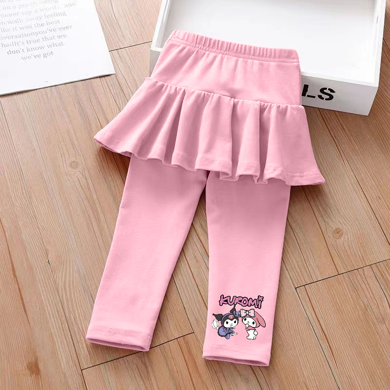 女童假两件裙裤春秋款外穿婴儿秋季打底裤纯棉女宝宝秋装裤子长裤