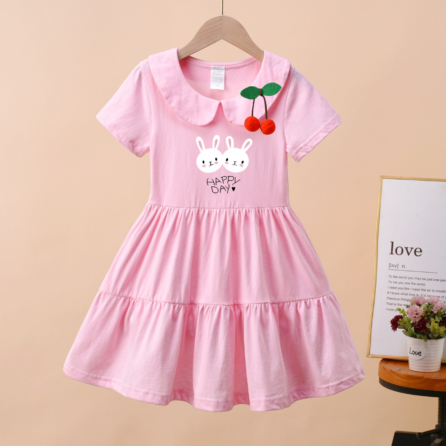 女童短袖连衣裙2026夏装新款儿童蛋糕裙宝宝公主裙小女孩夏季裙子