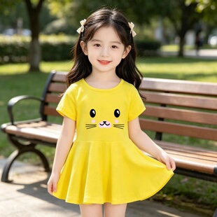 女童纯棉连衣裙夏季薄款2026新款洋气宝宝公主裙夏装儿童裙子童装