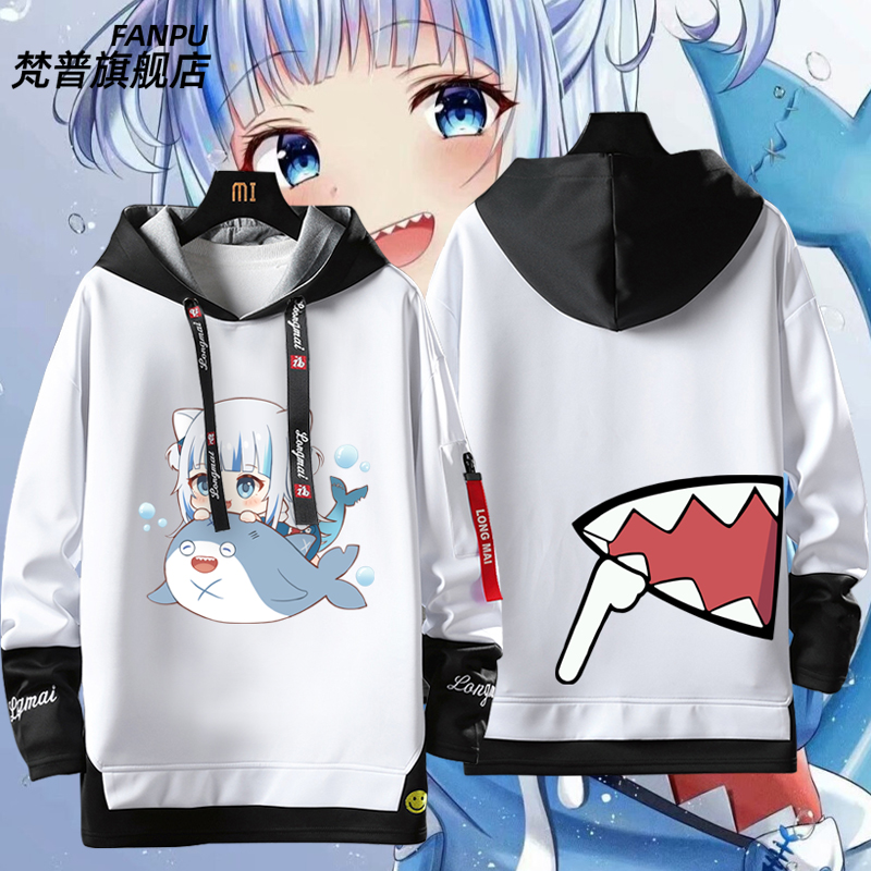 动漫鲨鱼娘拉链卫衣男噶呜古拉