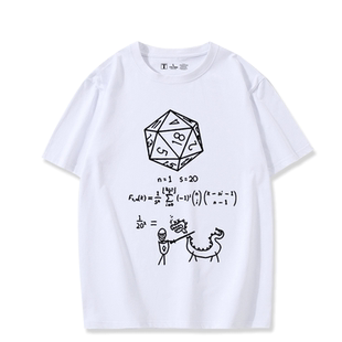 博德之门3游戏周边阿斯代伦D20骰子数学公式短袖T恤夏季男女衣服