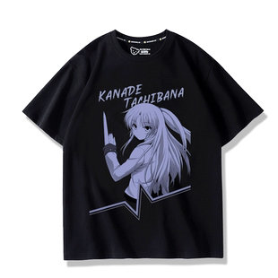 AngelBeats!天使的心跳立华奏动漫周边短袖T恤夏季男女衣服痛衣