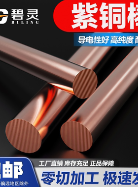 T2 紫铜棒 红铜棒 纯铜 铜棒 模具放电 3-200mm 实心 零切 包邮