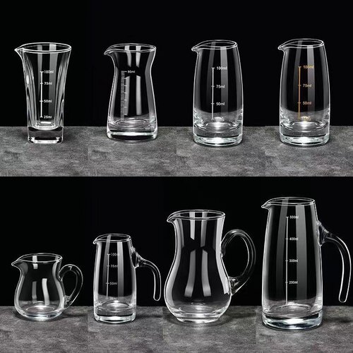无铅玻璃白酒分酒器80壶小号公杯带刻度酒具烧酒杯酒店饭店常用款