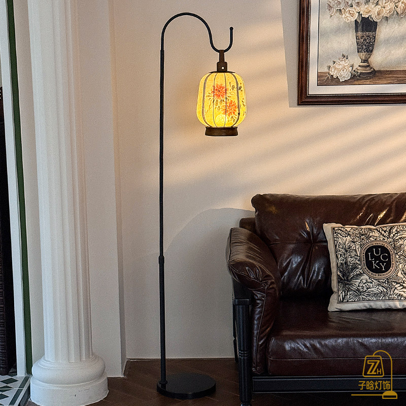 宋代美学可伸缩立式台灯新中式长续航茶室客厅玄关柔光装饰落地灯