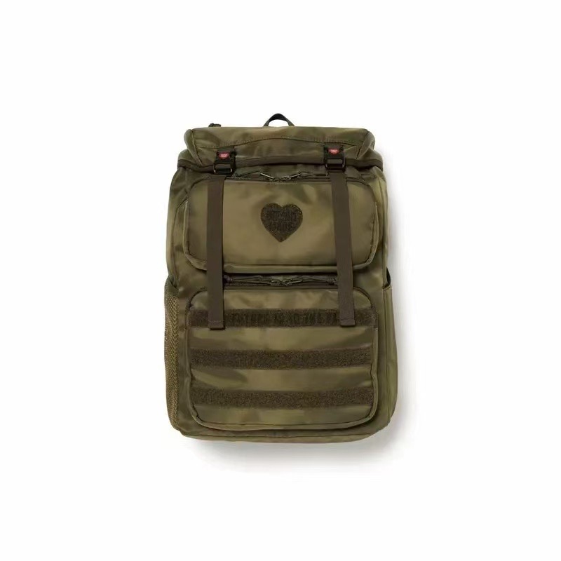 human made工装多袋包Military Backpack尼龙双肩背包休闲书包